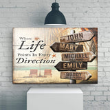 Where Life Points In Every Direction Beach Family Names Sign - Tailored Canvases - Flyclothing LLC