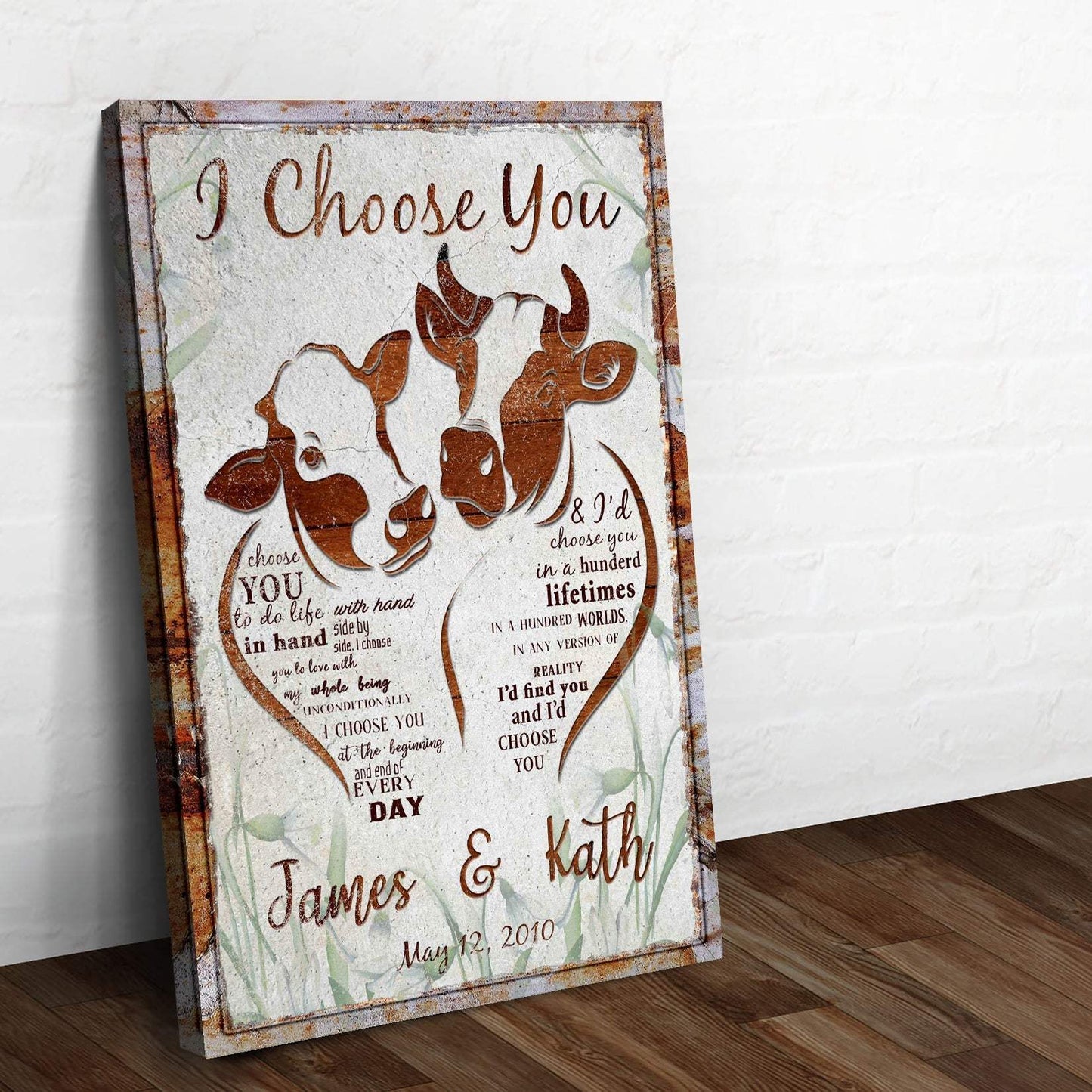 I Choose You Cow Couple Sign - Tailored Canvases - Flyclothing LLC