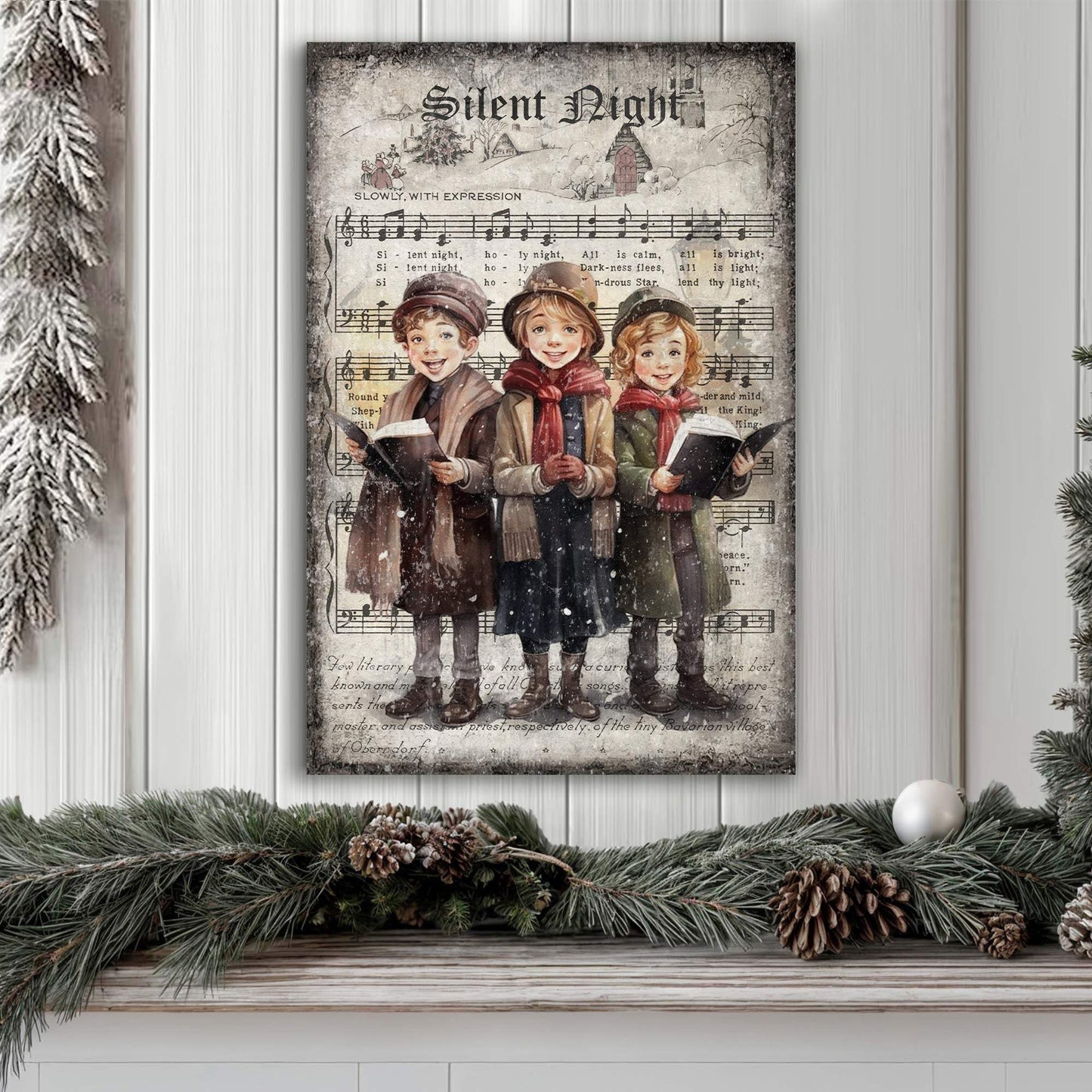 Vintage Christmas Carolers Wall Art III - Tailored Canvases - Flyclothing LLC
