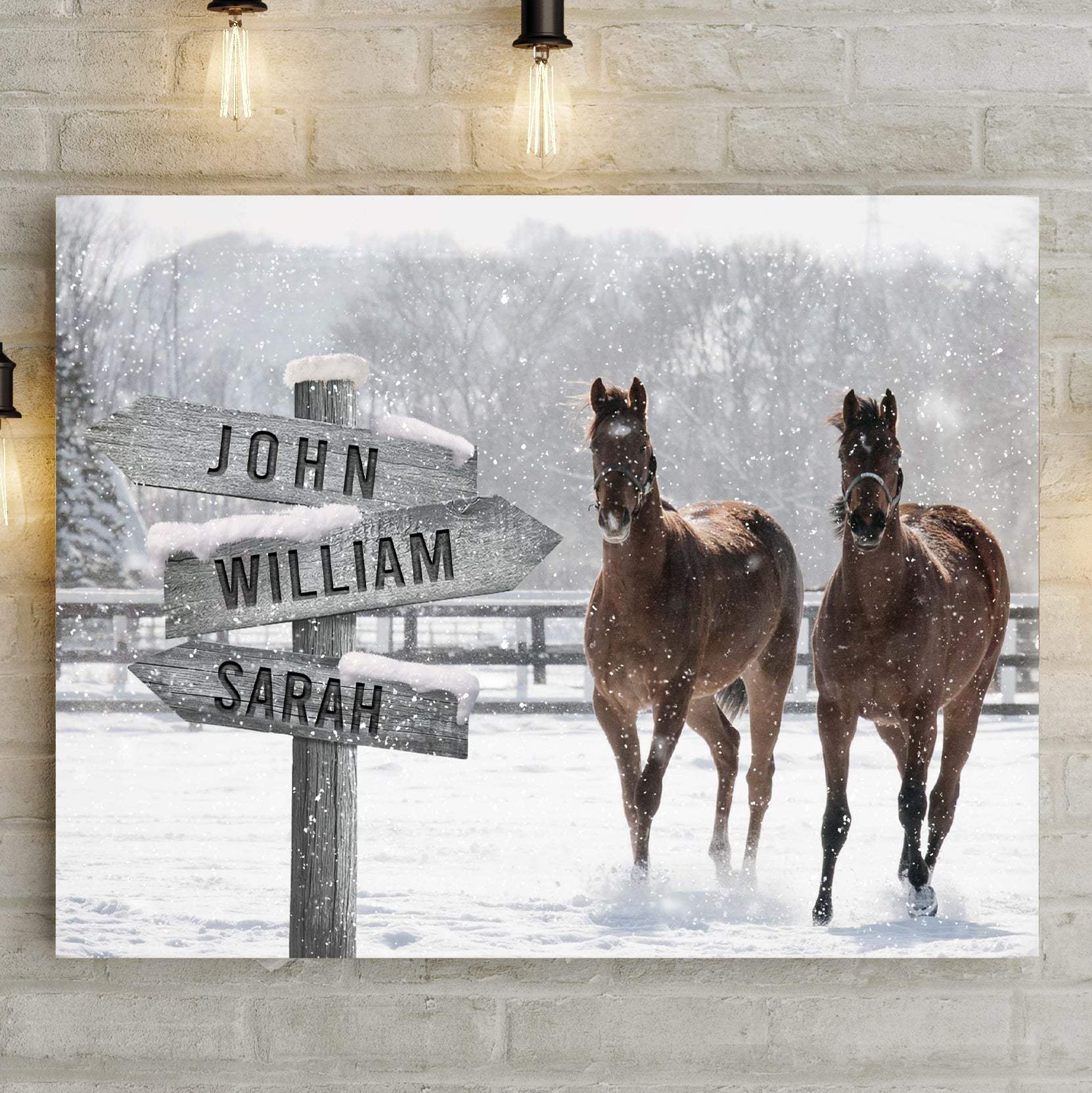 Snow Horses Vintage Name Sign - Tailored Canvases - Flyclothing LLC