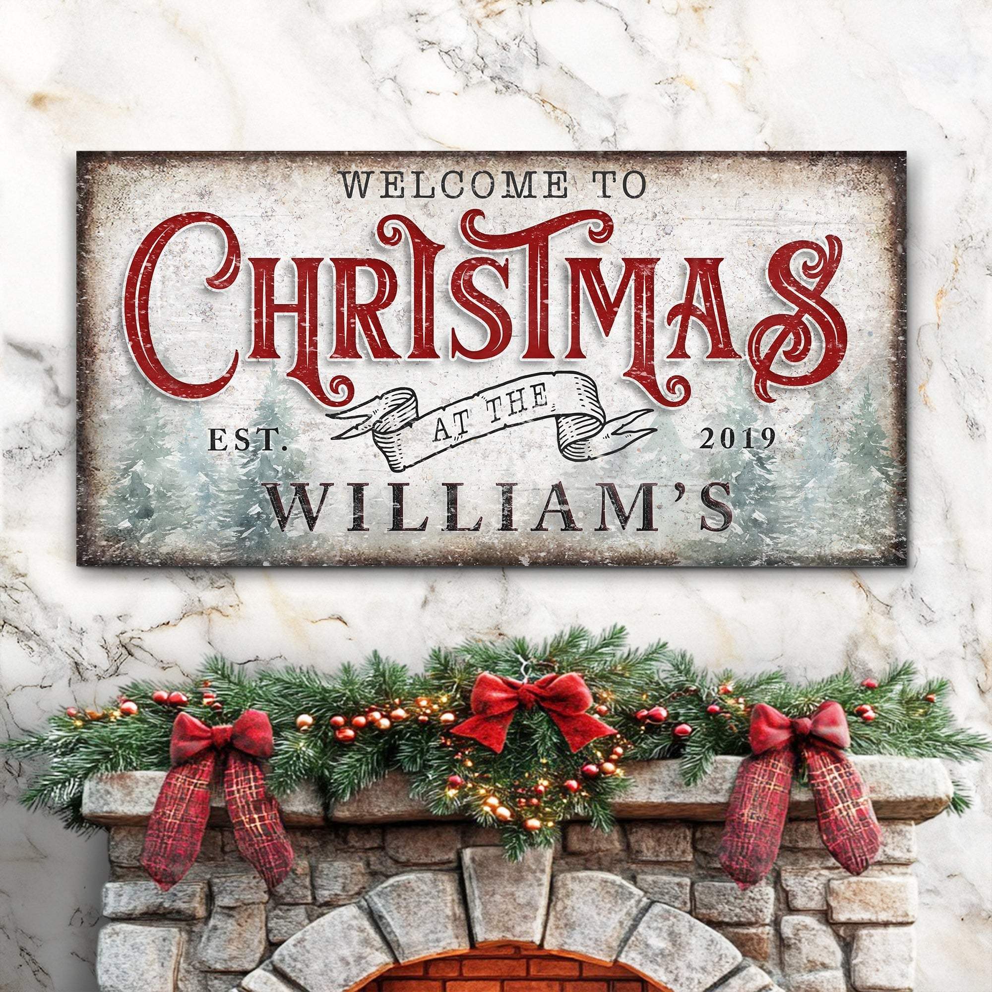 Family Welcome To Christmas Sign IV - Tailored Canvases - Flyclothing LLC