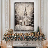 Vintage Church Christmas Wall Art IV - Tailored Canvases - Flyclothing LLC