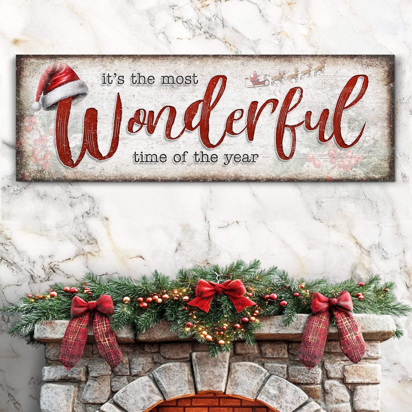 It's The Most Wonderful Time Of The Year Christmas Sign III - Tailored Canvases - Flyclothing LLC