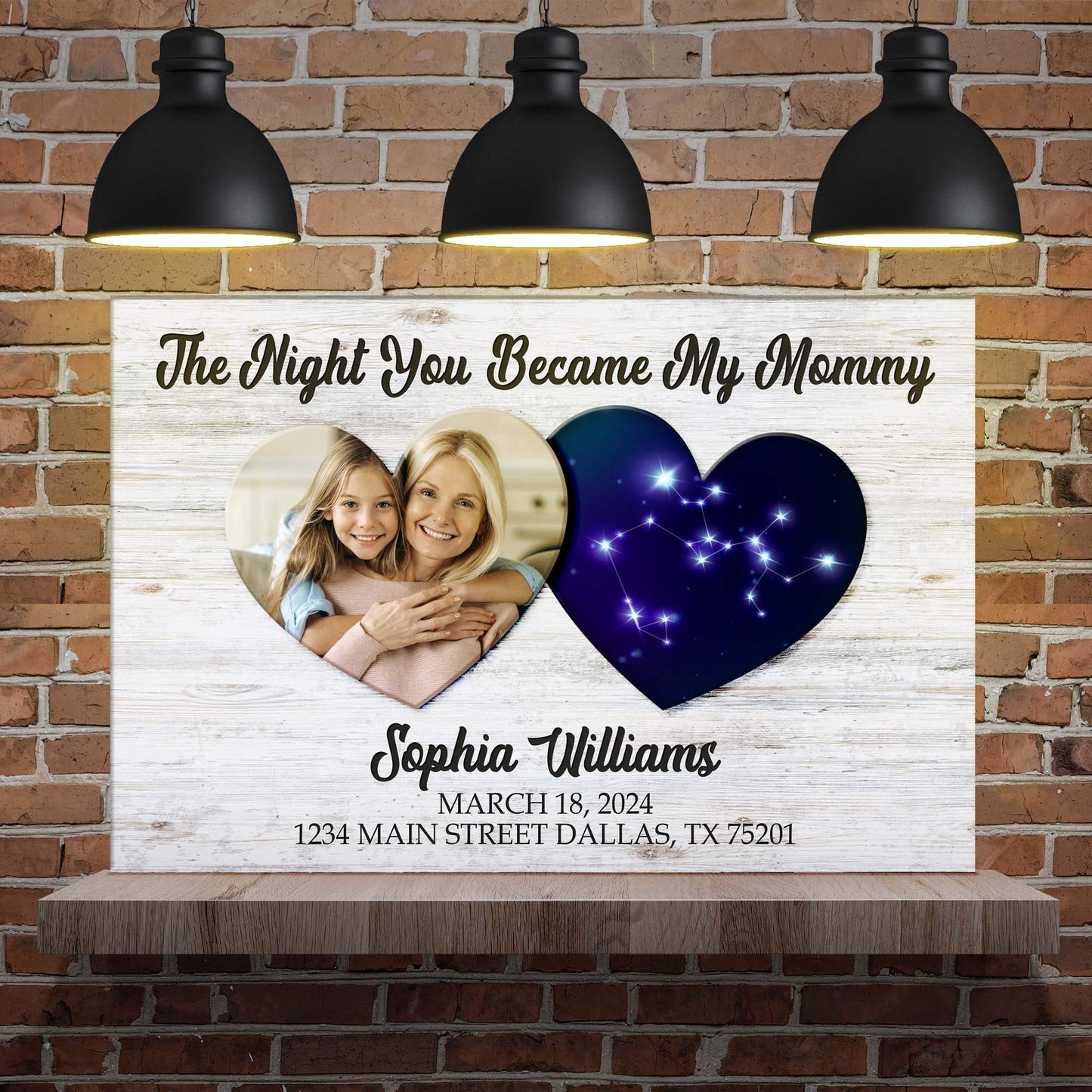 Mother's Day Sign The Night You Became My Mommy - Tailored Canvases - Flyclothing LLC