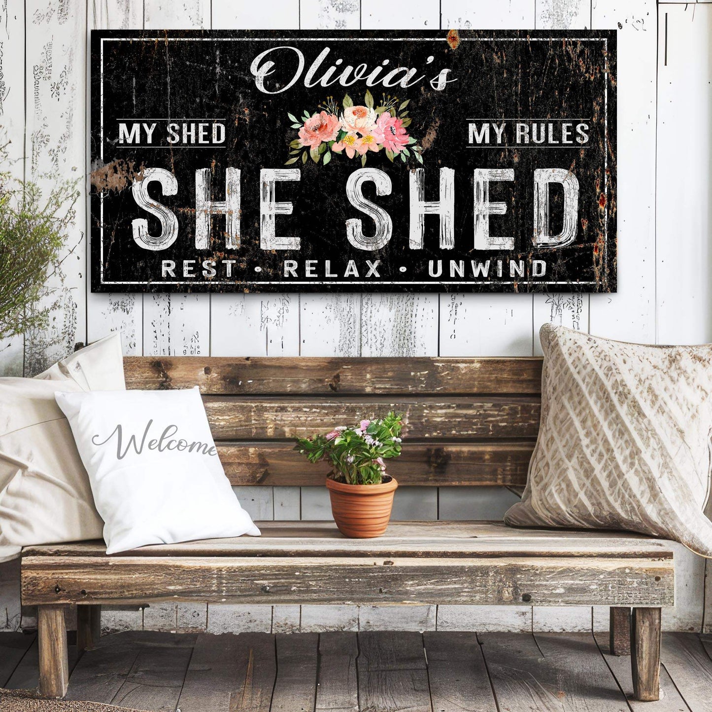 Personalized She Shed Sign IX - Tailored Canvases - Flyclothing LLC
