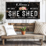 Personalized She Shed Sign IX - Tailored Canvases - Flyclothing LLC