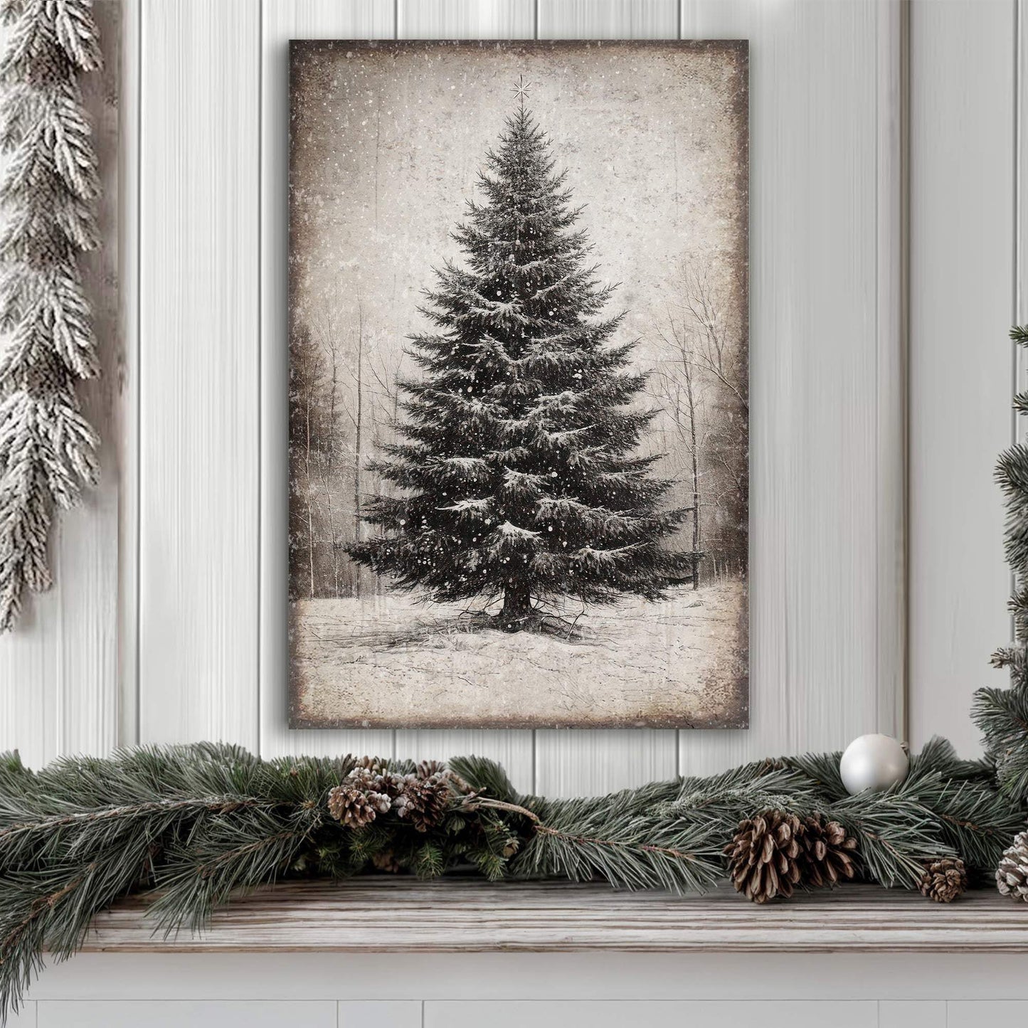 Vintage Christmas Tree Wall Art III - Tailored Canvases - Flyclothing LLC