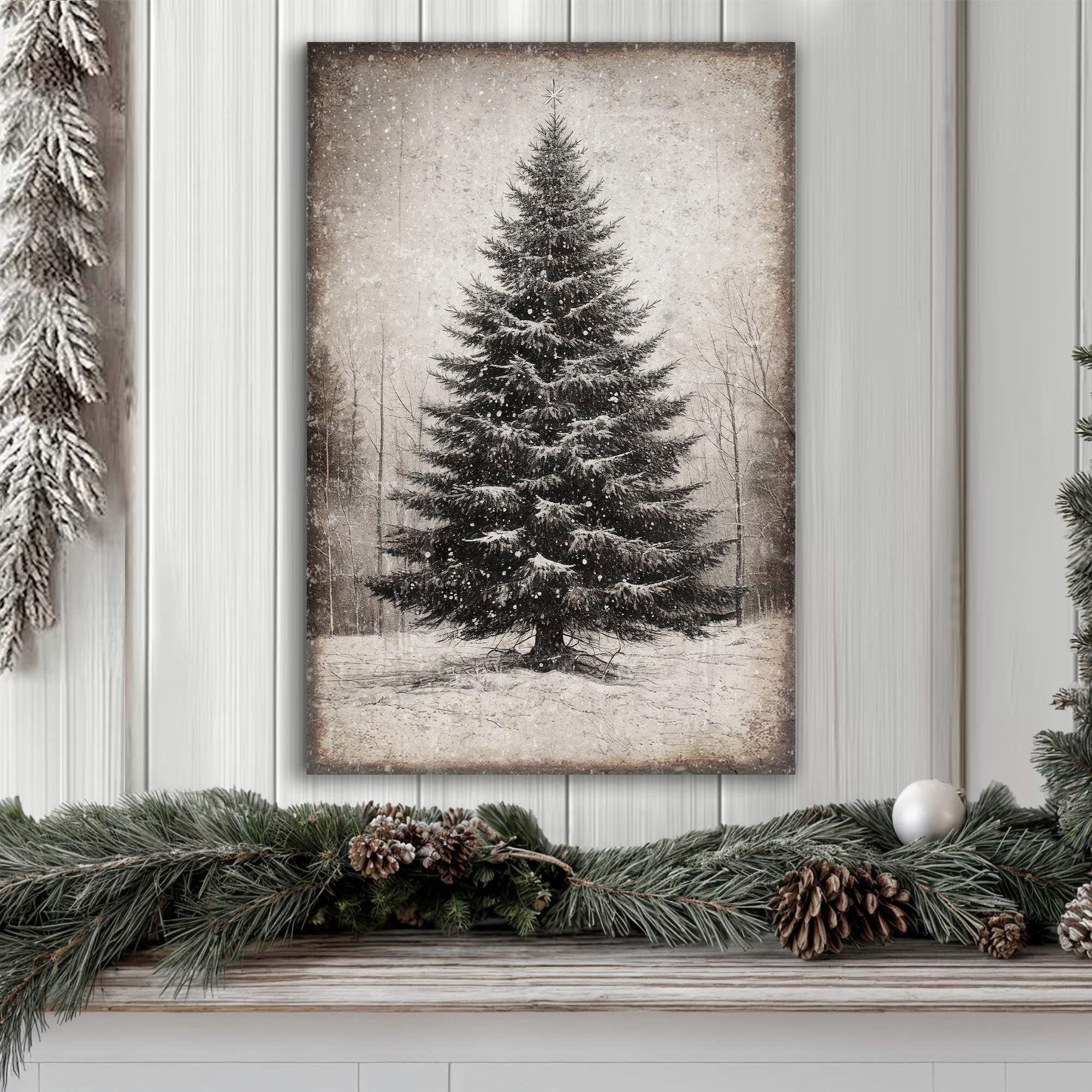 Vintage Christmas Tree Wall Art III - Tailored Canvases - Flyclothing LLC
