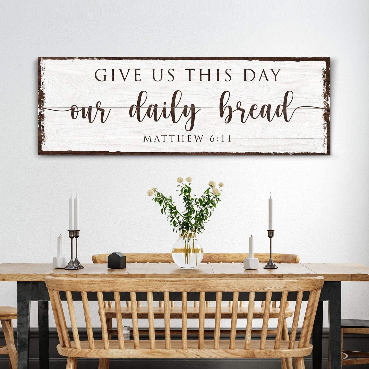 Give Us This Day Our Daily Bread Faith Sign - Tailored Canvases - Flyclothing LLC
