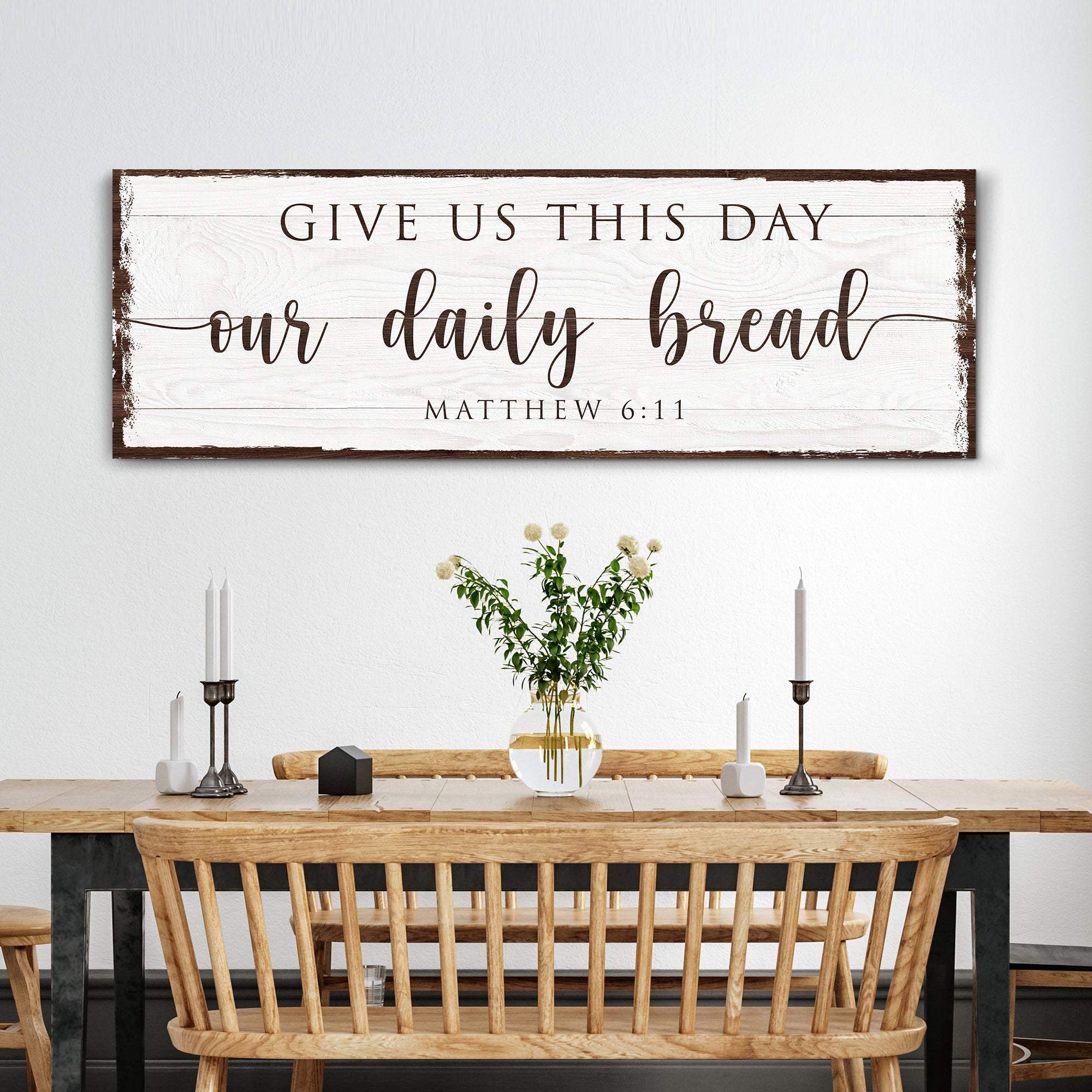 Give Us This Day Our Daily Bread Faith Sign - Tailored Canvases - Flyclothing LLC