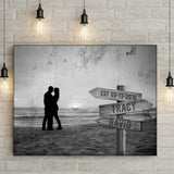 Monochrome Sunset Couple Sign - Tailored Canvases - Flyclothing LLC