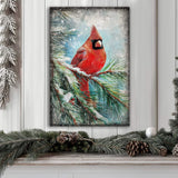Vintage Cardinal Christmas Wall Art - Tailored Canvases - Flyclothing LLC