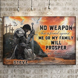 No Weapon That Is Formed Against You Will Prosper Isaiah 54:17 Faith Sign - Tailored Canvases - Flyclothing LLC