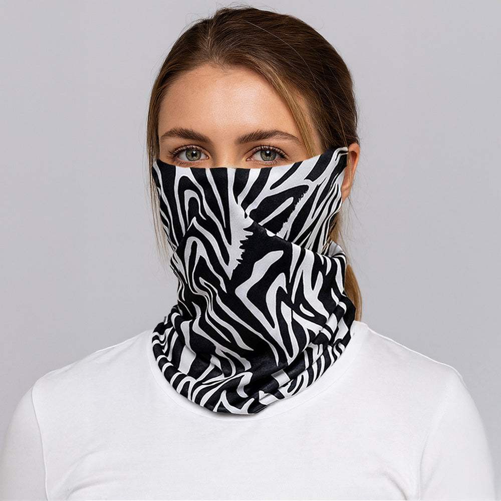 Zebra Print Face Tube Mask / Scarf - Madeline Love - Flyclothing LLC