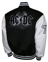 ACDC WHITE/BLACK CHENILLE VARSITY FLEECE JACKET
