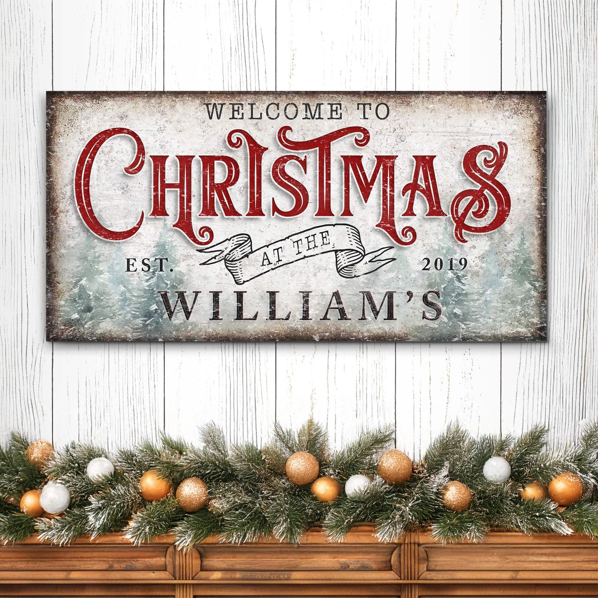 Family Welcome To Christmas Sign IV - Tailored Canvases - Flyclothing LLC