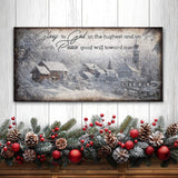 Vintage Christmas Village Luke 2:14 Scripture Sign II - Tailored Canvases - Flyclothing LLC