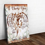 I Choose You Couple Horse Sign - Tailored Canvases - Flyclothing LLC