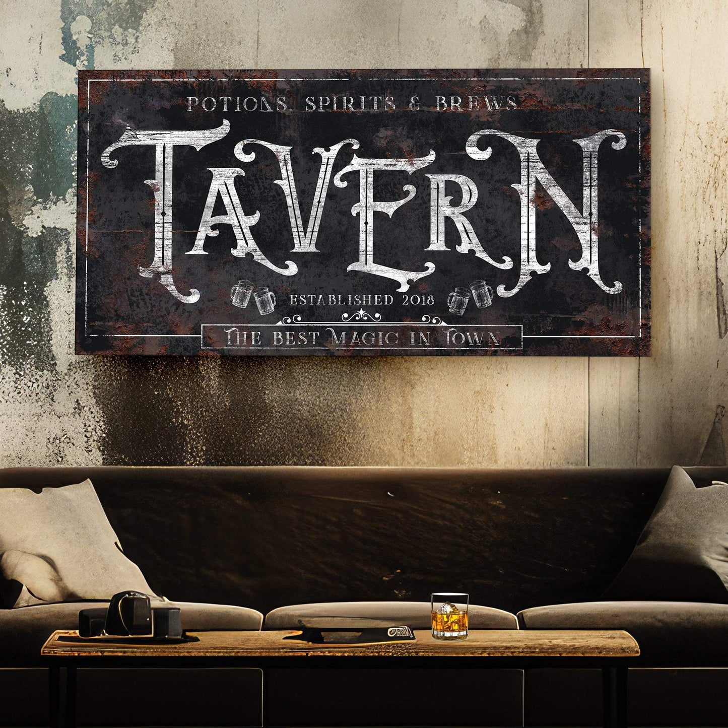 Potions, Spirits & Brews Tavern Halloween Sign II - Tailored Canvases - Flyclothing LLC