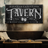 Haunted Graveyard Tavern Halloween Sign II - Tailored Canvases - Flyclothing LLC