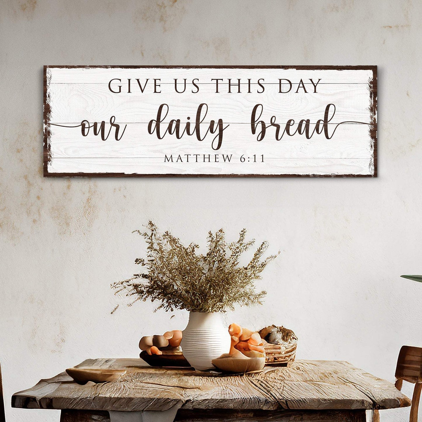 Give Us This Day Our Daily Bread Faith Sign - Tailored Canvases - Flyclothing LLC