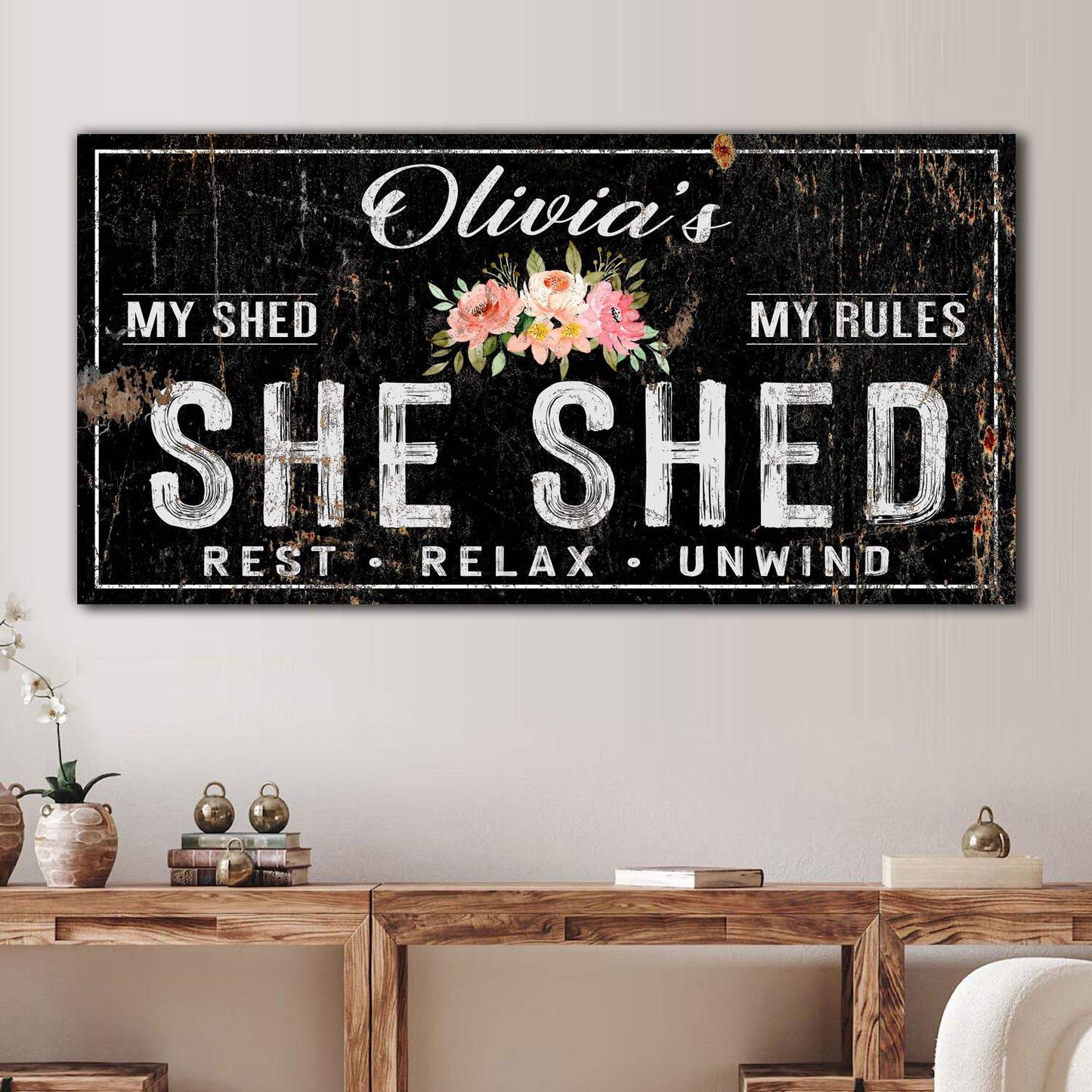 Personalized She Shed Sign IX - Tailored Canvases - Flyclothing LLC