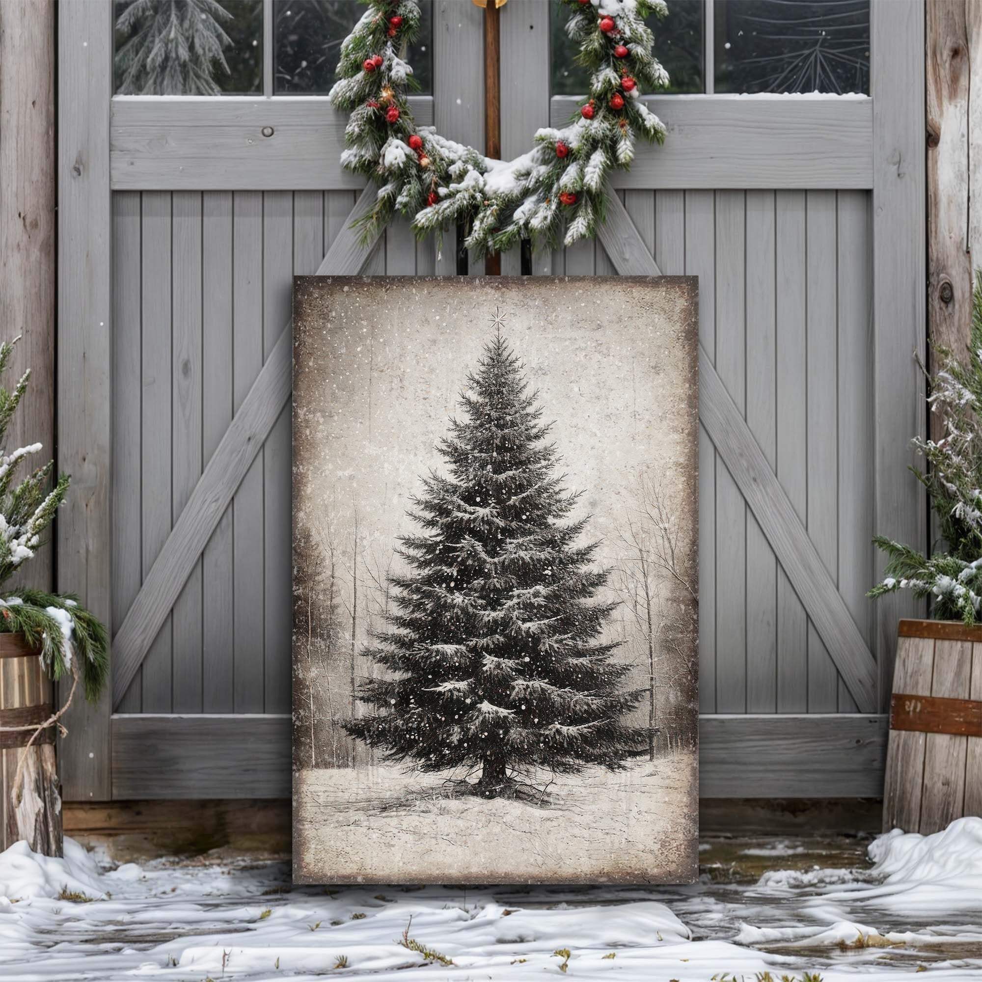 Vintage Christmas Tree Wall Art III - Tailored Canvases - Flyclothing LLC