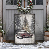 Vintage Truck With Christmas Tree Wall Art III - Tailored Canvases - Flyclothing LLC