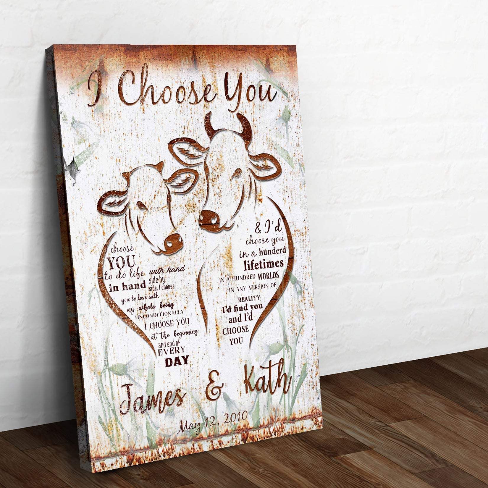 I Choose You Cow Couple Sign - Tailored Canvases - Flyclothing LLC