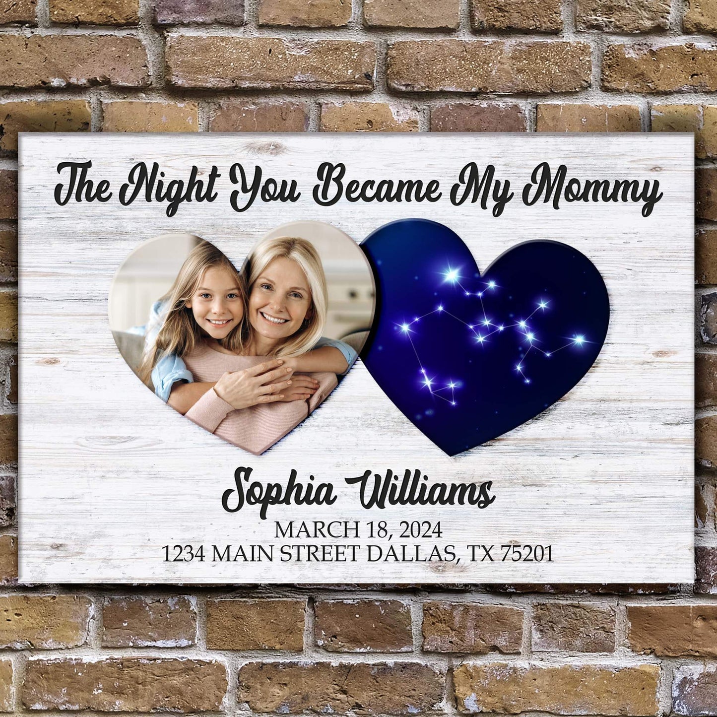 Mother's Day Sign The Night You Became My Mommy - Tailored Canvases - Flyclothing LLC