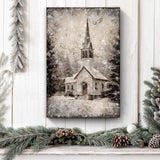 Vintage Church Christmas Wall Art IV - Tailored Canvases - Flyclothing LLC