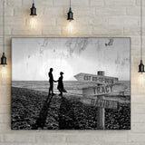 Monochrome Sunset Couple Sign - Tailored Canvases - Flyclothing LLC