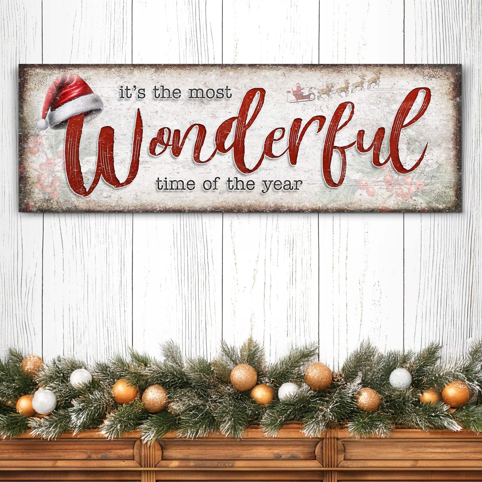 It's The Most Wonderful Time Of The Year Christmas Sign III - Tailored Canvases - Flyclothing LLC