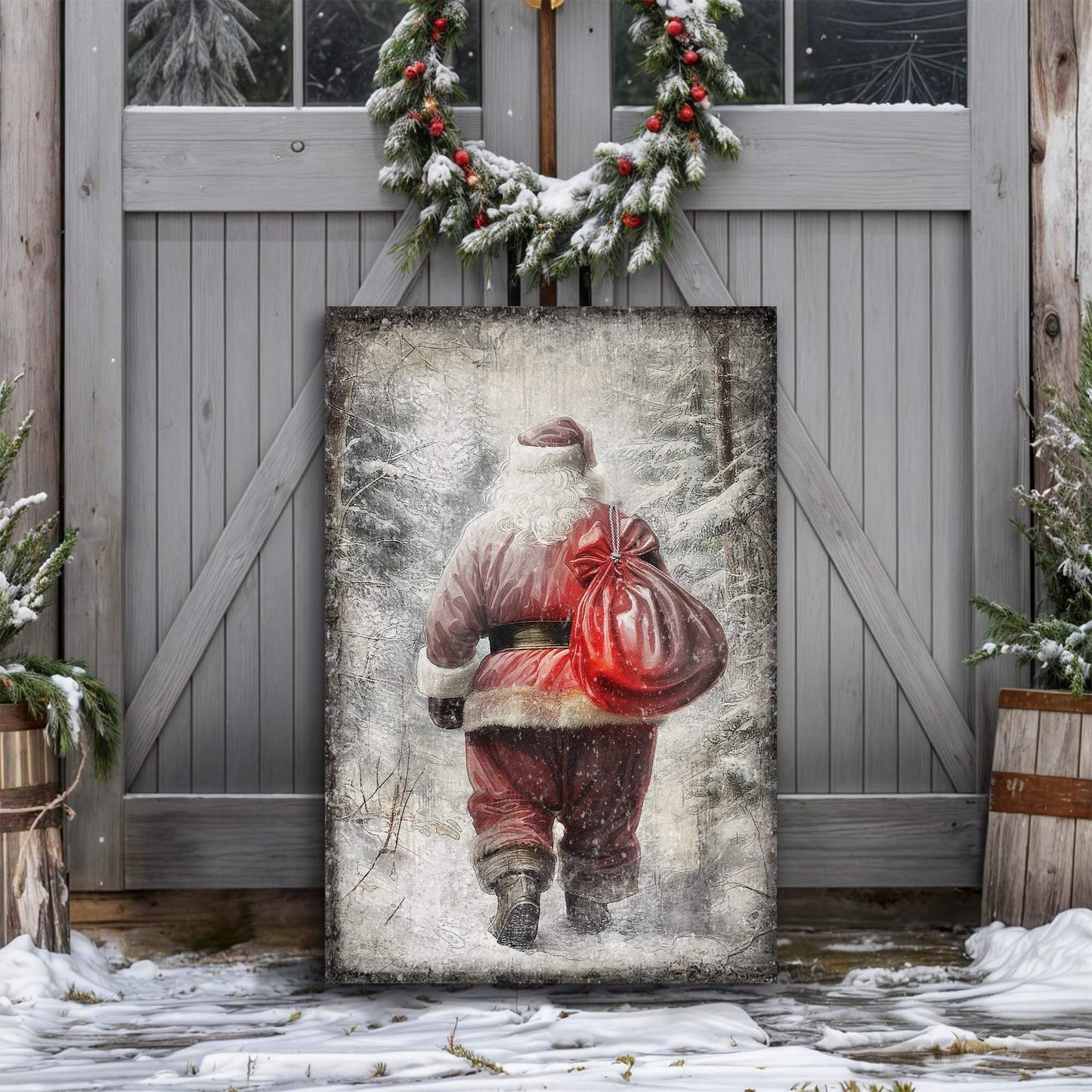 Vintage Christmas Santa Claus Wall Art III - Tailored Canvases - Flyclothing LLC