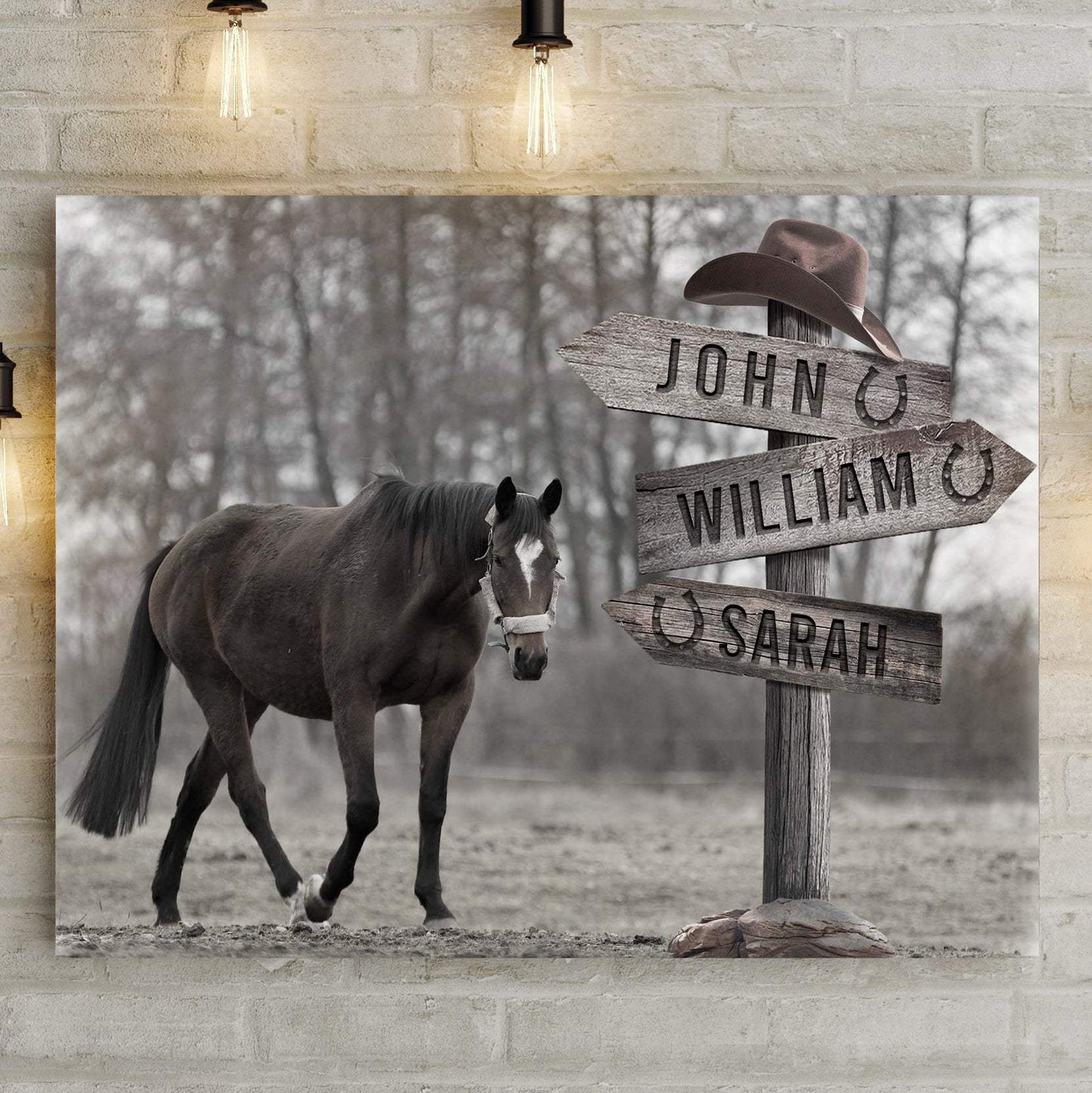Snow Horses Vintage Name Sign - Tailored Canvases - Flyclothing LLC