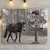 Snow Horses Vintage Name Sign - Tailored Canvases - Flyclothing LLC