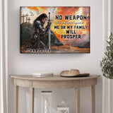 No Weapon That Is Formed Against You Will Prosper Isaiah 54:17 Faith Sign - Tailored Canvases - Flyclothing LLC