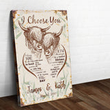 I Choose You Cow Couple Sign - Tailored Canvases - Flyclothing LLC