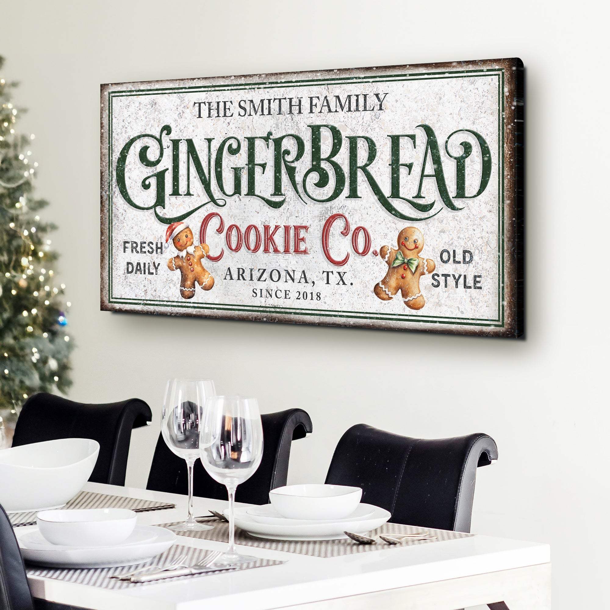 Family Gingerbread Bakery Christmas Sign II - Tailored Canvases - Flyclothing LLC