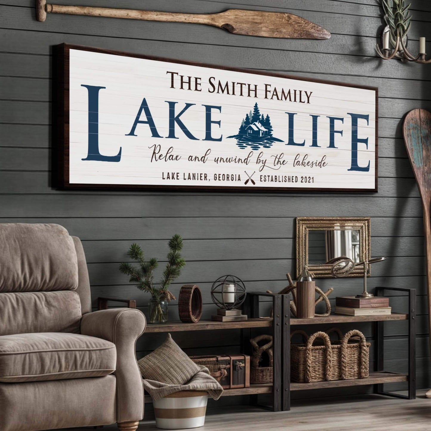 Personalized Lake Life Sign - Tailored Canvases - Flyclothing LLC