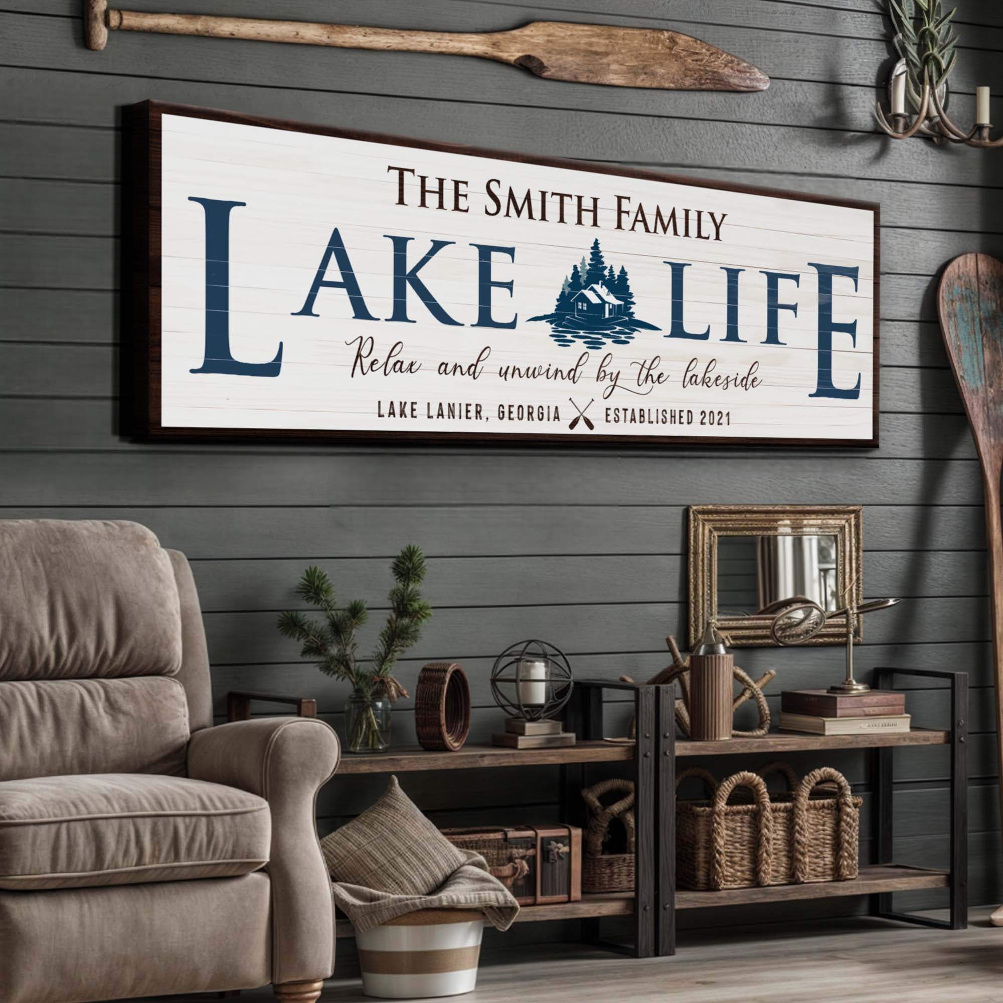 Personalized Lake Life Sign - Tailored Canvases - Flyclothing LLC