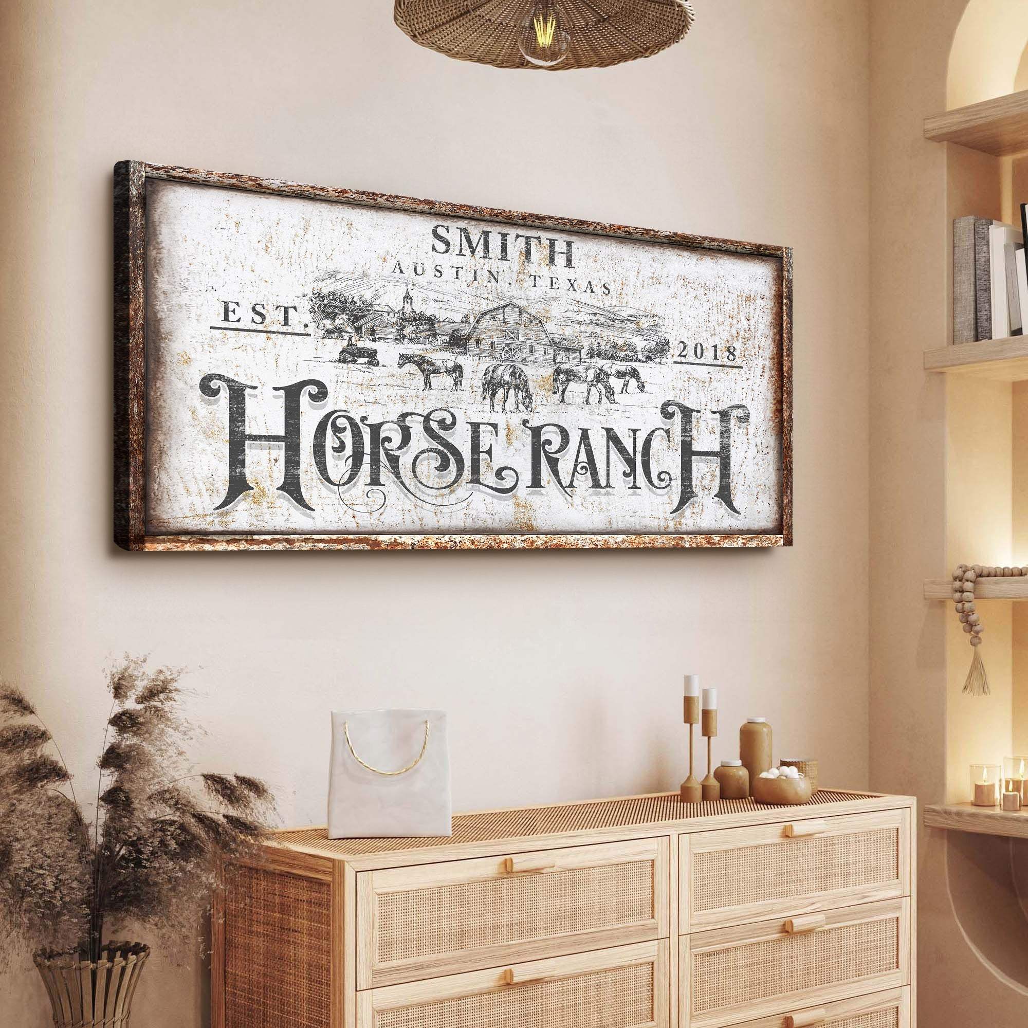 Rustic Vintage Horse Ranch Farmhouse Sign III - Tailored Canvases - Flyclothing LLC