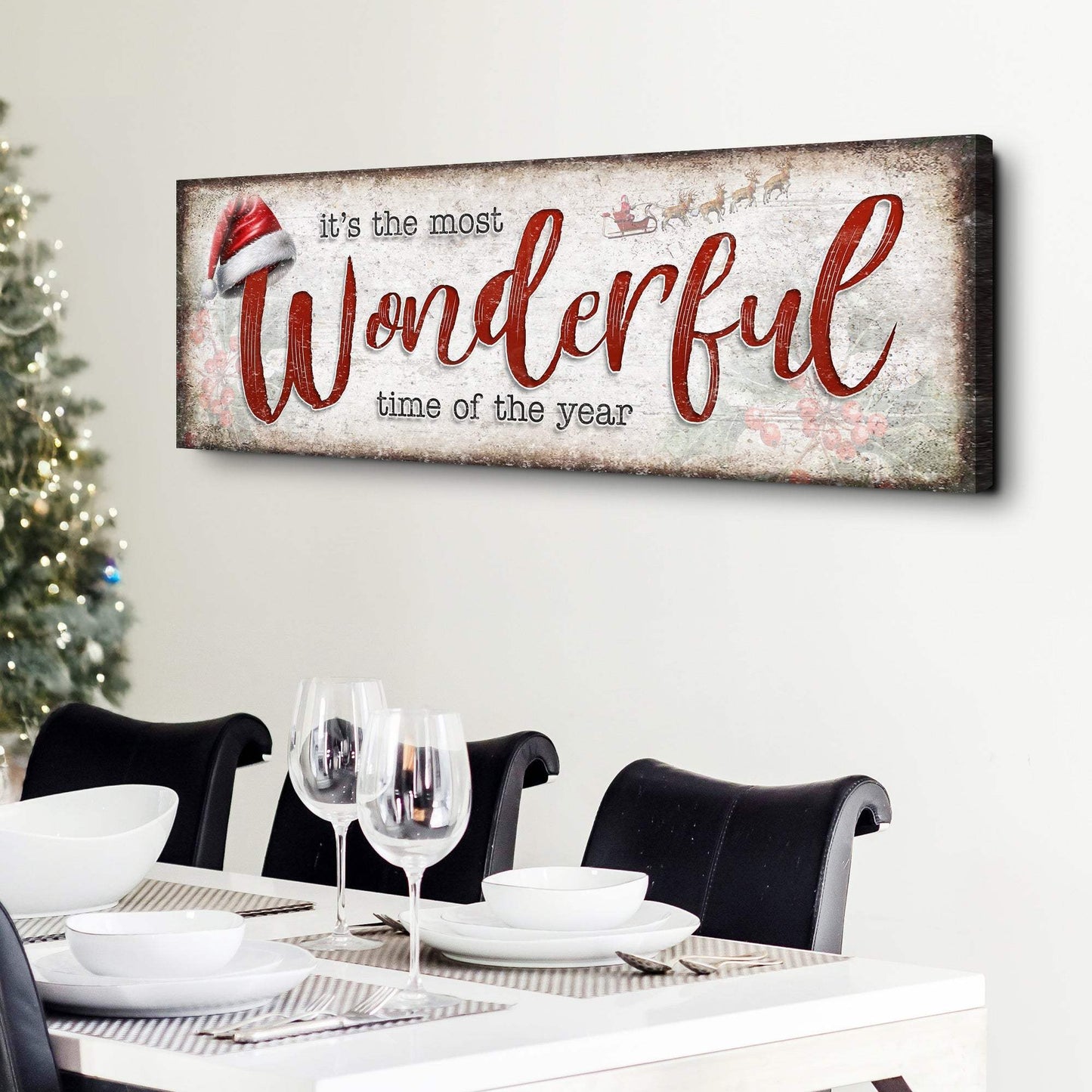 It's The Most Wonderful Time Of The Year Christmas Sign III - Tailored Canvases - Flyclothing LLC