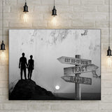 Monochrome Sunset Couple Sign - Tailored Canvases - Flyclothing LLC