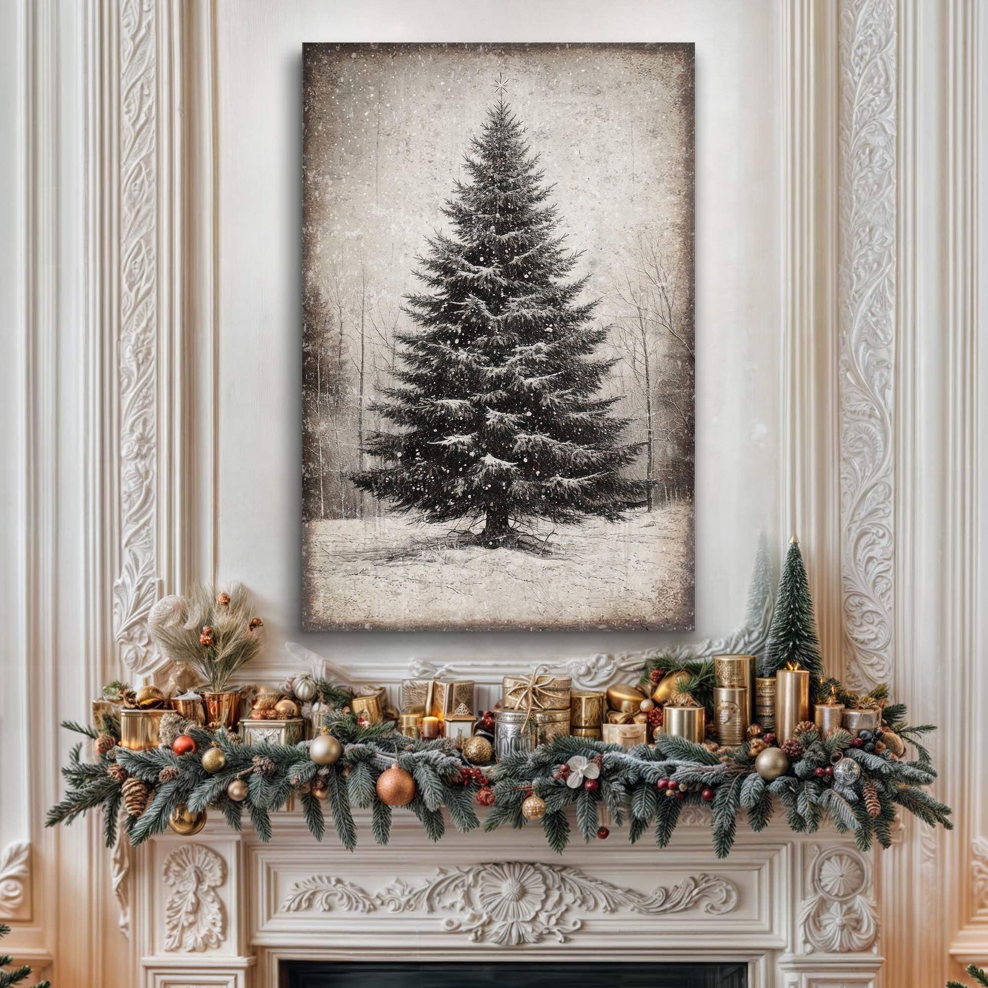 Vintage Christmas Tree Wall Art III - Tailored Canvases - Flyclothing LLC