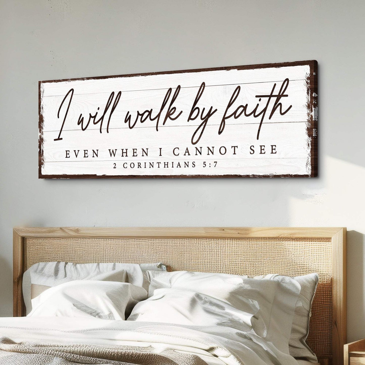I Will Walk By Faith 2 Corinthians 5:7 Sign - Tailored Canvases - Flyclothing LLC