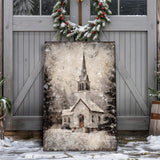 Vintage Church Christmas Wall Art IV - Tailored Canvases - Flyclothing LLC