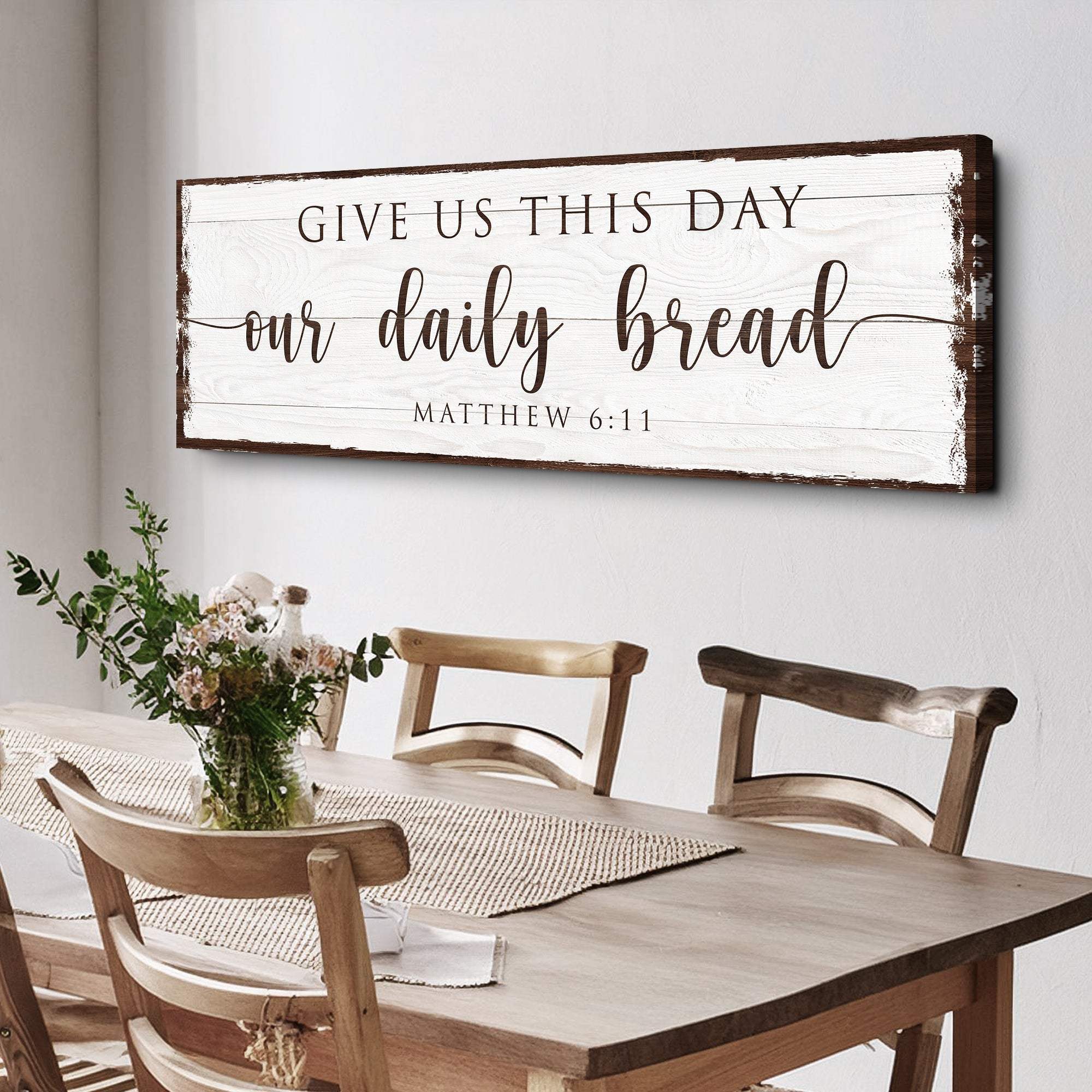 Give Us This Day Our Daily Bread Faith Sign - Tailored Canvases - Flyclothing LLC