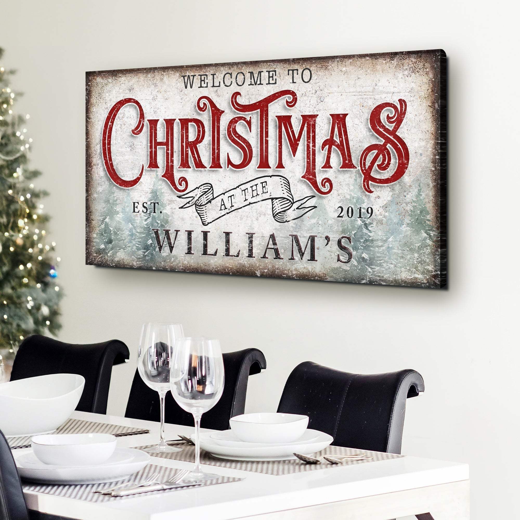 Family Welcome To Christmas Sign IV - Tailored Canvases - Flyclothing LLC