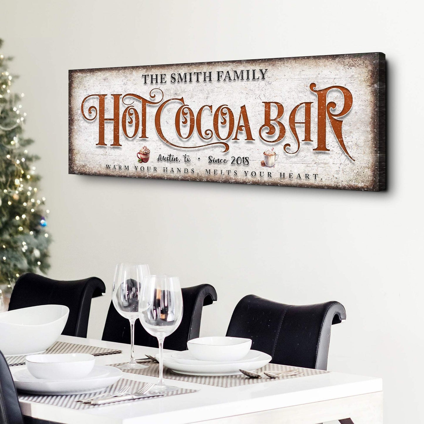 Hot Chocolate Christmas Bar Sign II - Tailored Canvases - Flyclothing LLC